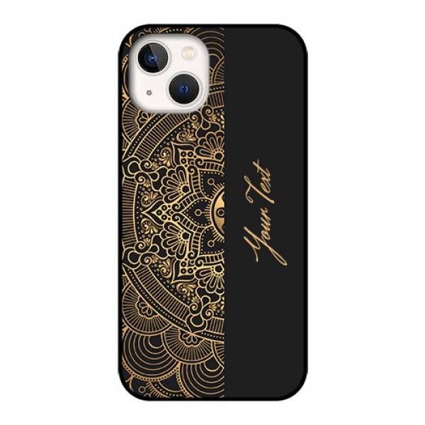 iPhone 13 Photo Printing on Glass Case - Mandala art with custom text Design iPhone 13 Photo Printing on Glass Case - Mandala art with custom text Design