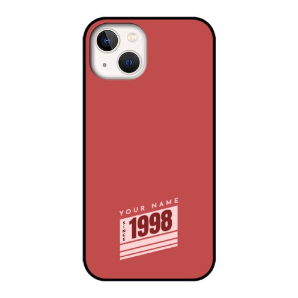 iPhone 13 Custom Glass Phone Case - Red custom year of birth Design