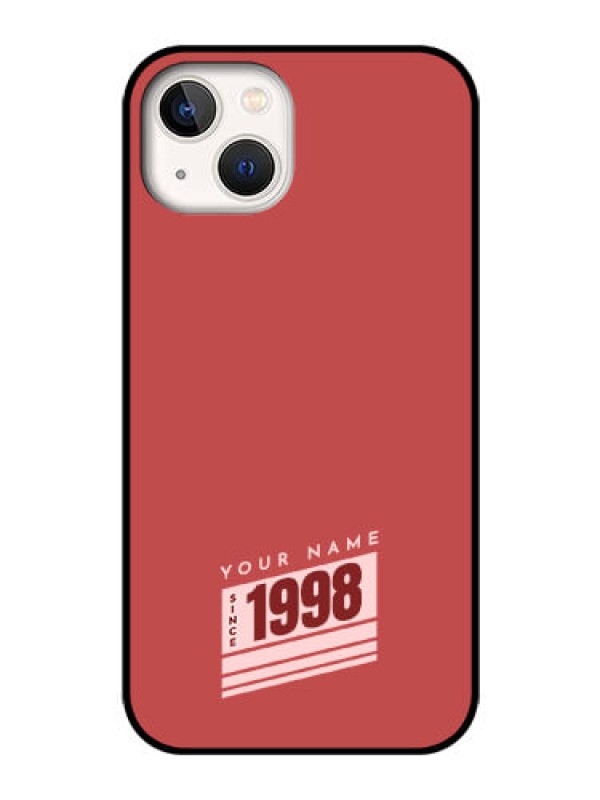 Custom iPhone 13 Custom Glass Phone Case - Red custom year of birth Design