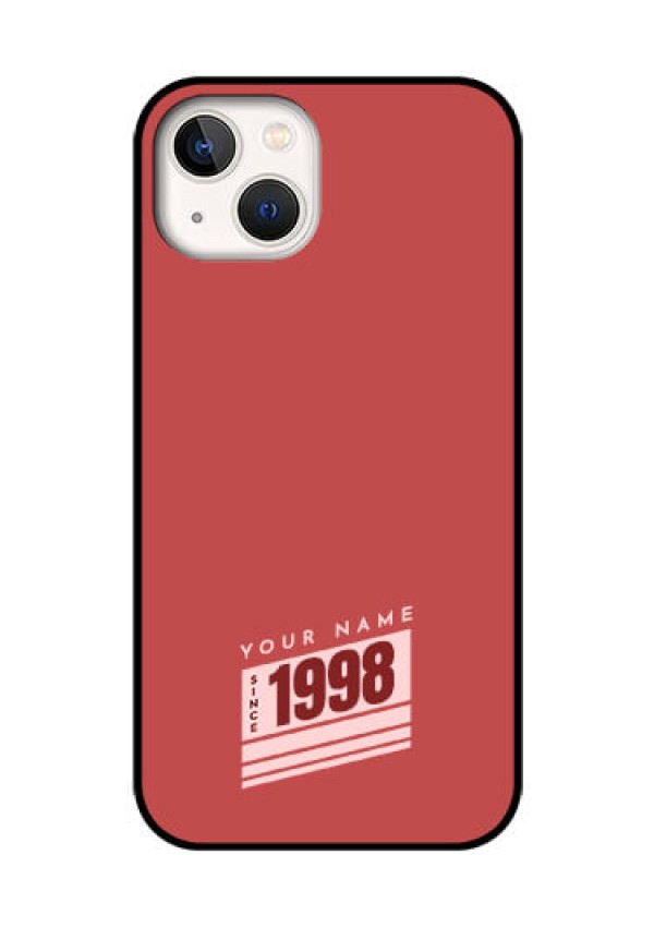 iPhone 13 Custom Glass Phone Case - Red custom year of birth Design