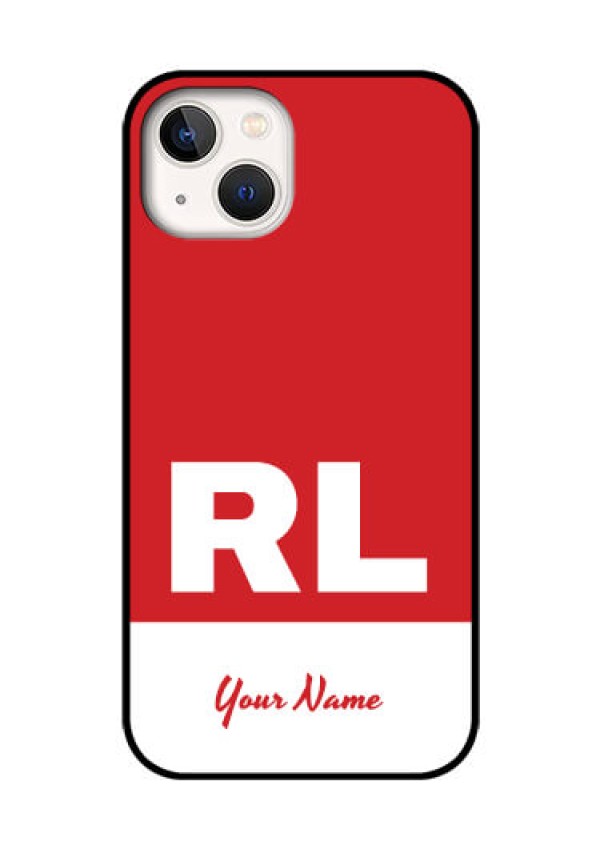 iPhone 13 Personalized Glass Phone Case - dual tone custom text Design