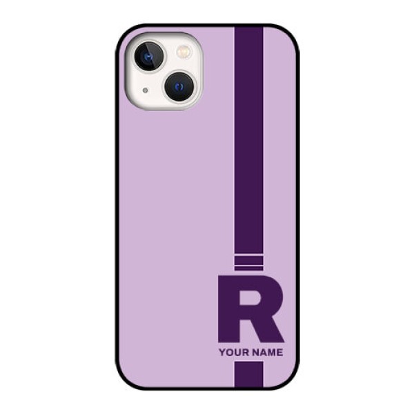 iPhone 13 Photo Printing on Glass Case - Simple dual tone stripe with name Design iPhone 13 Photo Printing on Glass Case - Simple dual tone stripe with name Design
