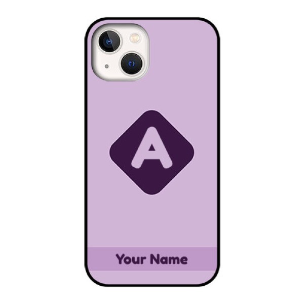 iPhone 13 Custom Glass Mobile Case - Custom Letter in curved badge Design iPhone 13 Custom Glass Mobile Case - Custom Letter in curved badge Design