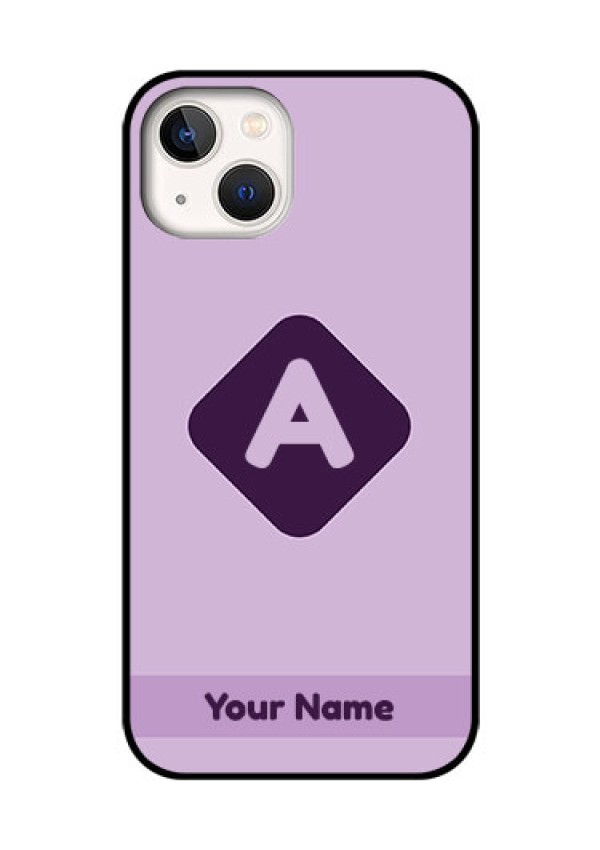 iPhone 13 Custom Glass Mobile Case - Custom Letter in curved badge Design
