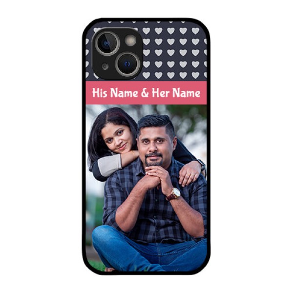 iPhone 14 Plus Custom Glass Mobile Case - Love Symbols Design