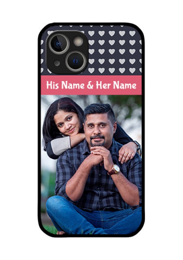 iPhone 14 Plus Custom Glass Mobile Case - Love Symbols Design