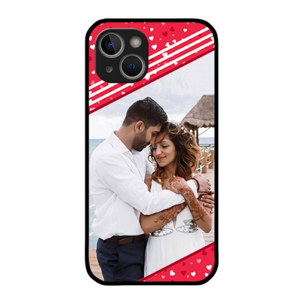 iPhone 14 Plus Custom Glass Mobile Case - Valentines Gift Design
