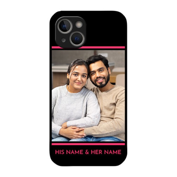 iPhone 14 Plus Custom Glass Mobile Case - with Add Text Design