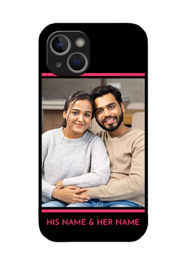 iPhone 14 Plus Custom Glass Mobile Case - with Add Text Design
