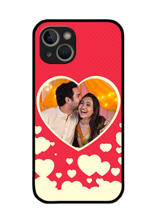 iPhone 14 Plus Custom Glass Mobile Case - Love Symbols Phone Cover Design