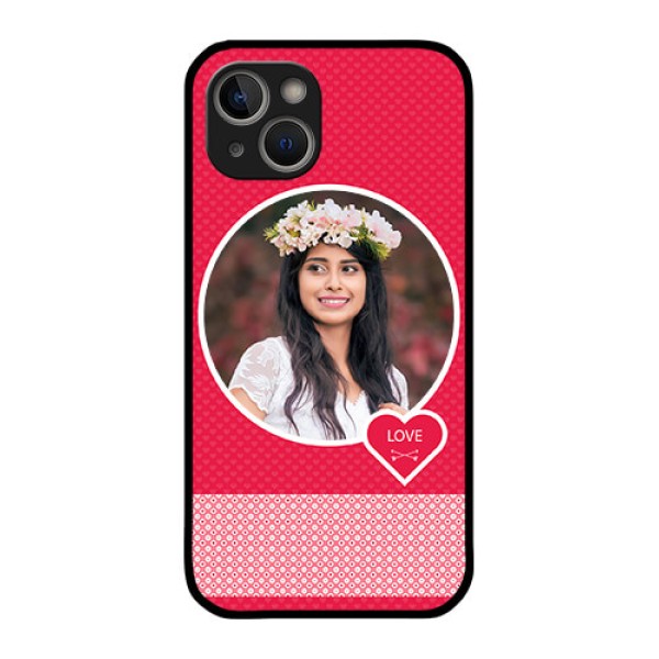 iPhone 14 Plus Personalised Glass Phone Case - Pink Pattern Design