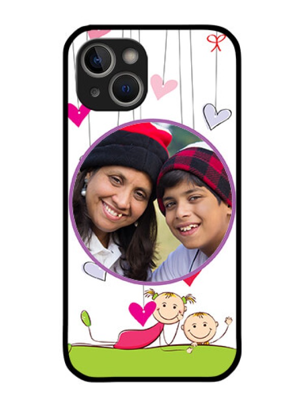 Custom iPhone 14 Plus Photo Printing on Glass Case - Cute Kids Phone Case Design