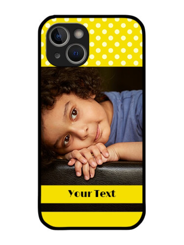 Custom iPhone 14 Plus Custom Glass Phone Case - Bright Yellow Case Design