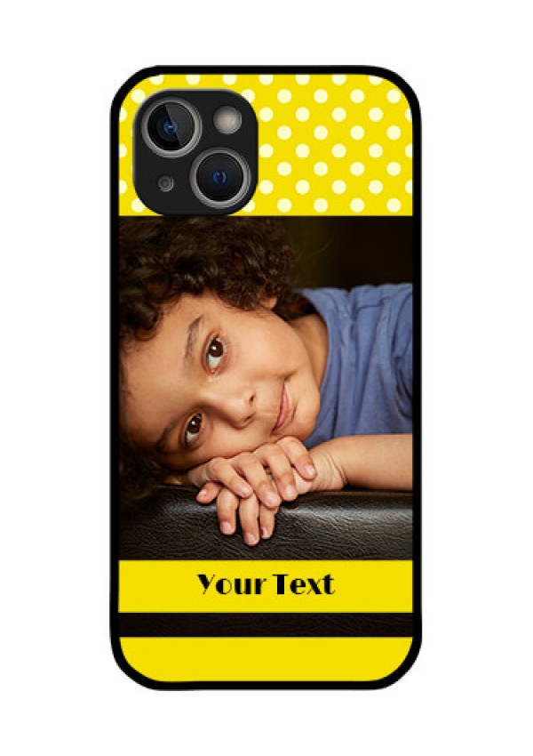 iPhone 14 Plus Custom Glass Phone Case - Bright Yellow Case Design