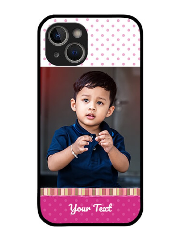 Custom iPhone 14 Plus Photo Printing on Glass Case - Cute Girls Cover Design