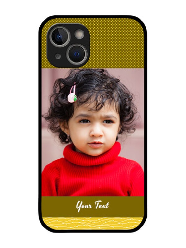 Custom iPhone 14 Plus Custom Glass Phone Case - Simple Green Color Design