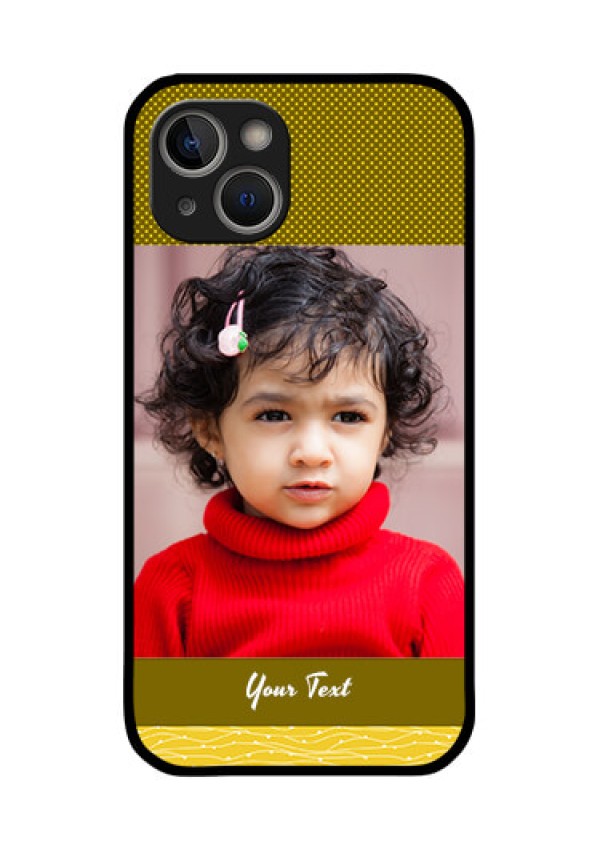 iPhone 14 Plus Custom Glass Phone Case - Simple Green Color Design