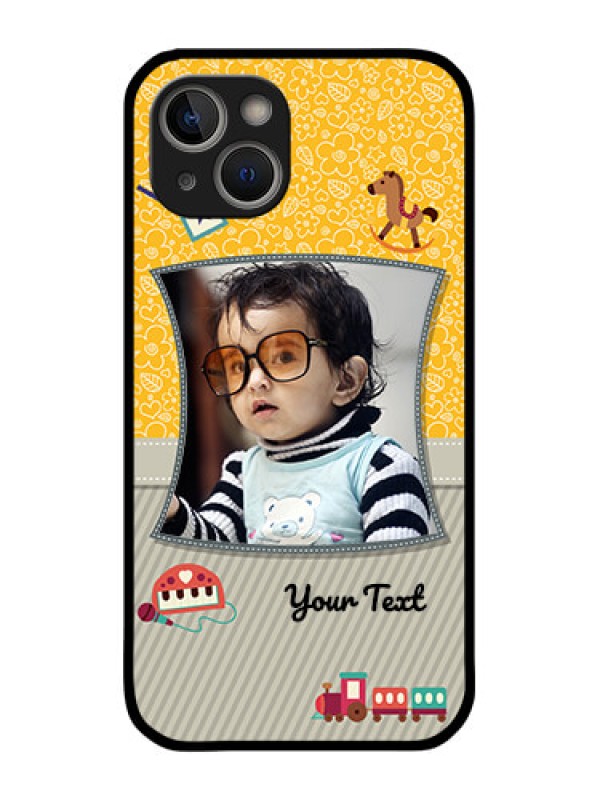 Custom iPhone 14 Plus Personalized Glass Phone Case - Baby Picture Upload Design