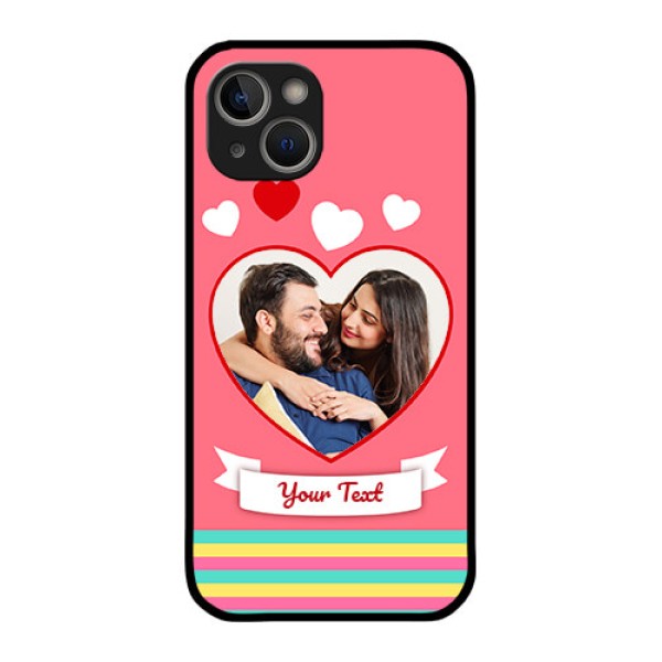 iPhone 14 Plus Photo Printing on Glass Case - Love Doodle Design