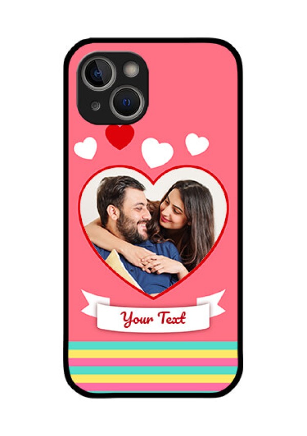 iPhone 14 Plus Photo Printing on Glass Case - Love Doodle Design