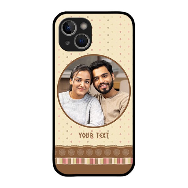 iPhone 14 Plus Custom Glass Mobile Case - Brown Dotted Mobile Case Design iPhone 14 Plus Custom Glass Mobile Case - Brown Dotted Mobile Case Design