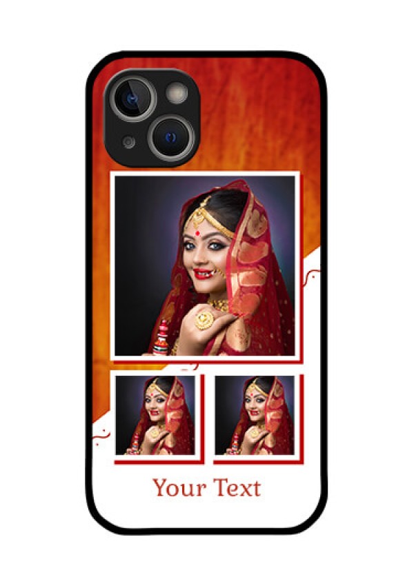 iPhone 14 Plus Custom Glass Phone Case - Wedding Memories Design