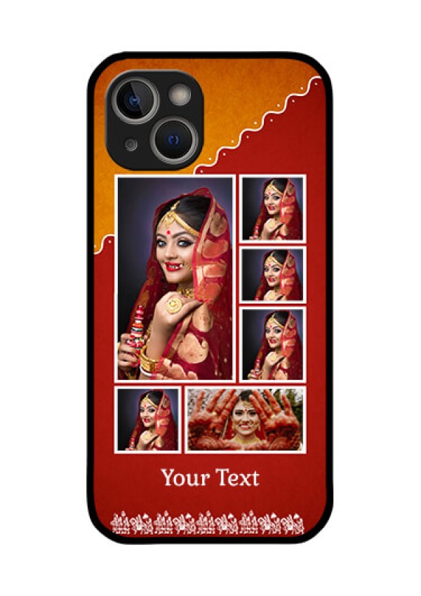 iPhone 14 Plus Personalized Glass Phone Case - Wedding Pic Upload Design