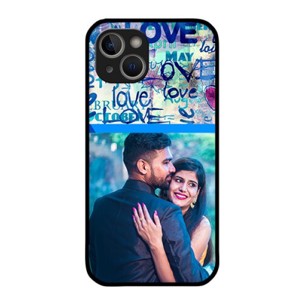 iPhone 14 Plus Custom Glass Mobile Case - Colorful Love Design