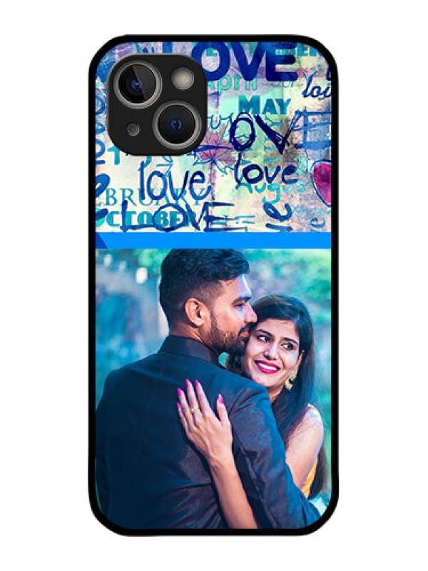 Custom iPhone 14 Plus Custom Glass Mobile Case - Colorful Love Design