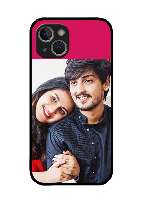 iPhone 14 Plus Custom Glass Mobile Case - Anniversary Cover Design