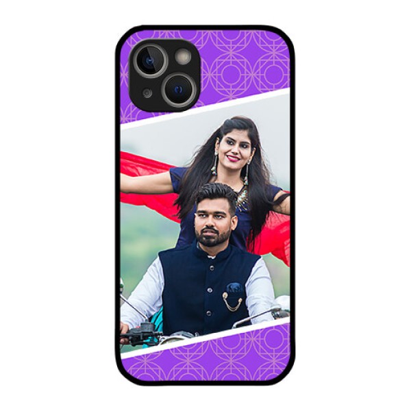 iPhone 14 Plus Custom Glass Phone Case - Violet Pattern Design iPhone 14 Plus Custom Glass Phone Case - Violet Pattern Design