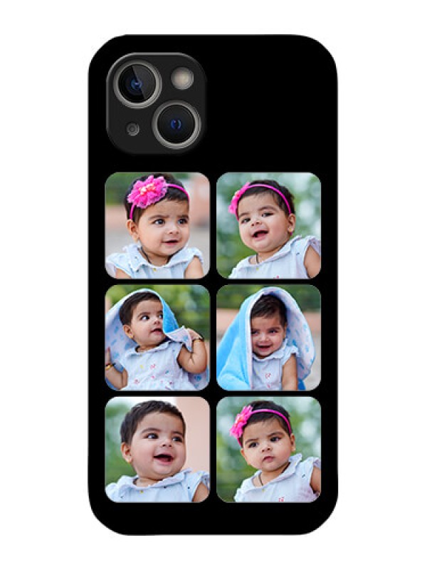 Custom iPhone 14 Plus Photo Printing on Glass Case - Multiple Pictures Design