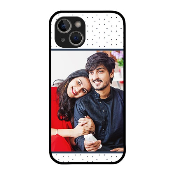 iPhone 14 Plus Personalized Glass Phone Case - Premium Dot Design