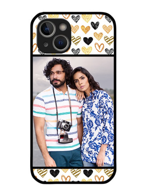 Custom iPhone 14 Plus Photo Printing on Glass Case - Love Symbol Design