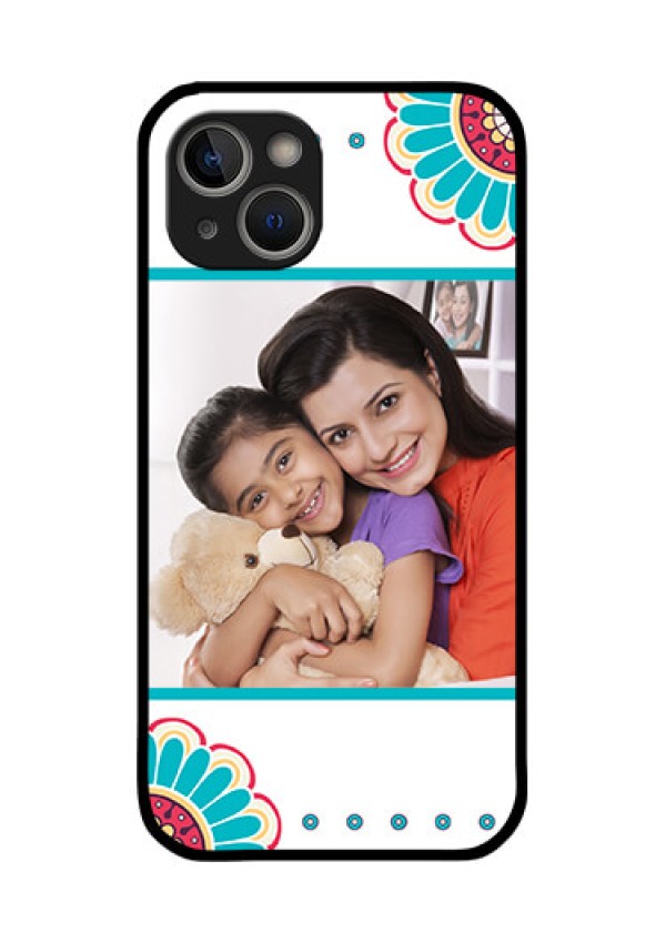 iPhone 14 Plus Custom Glass Phone Case - Flower Design