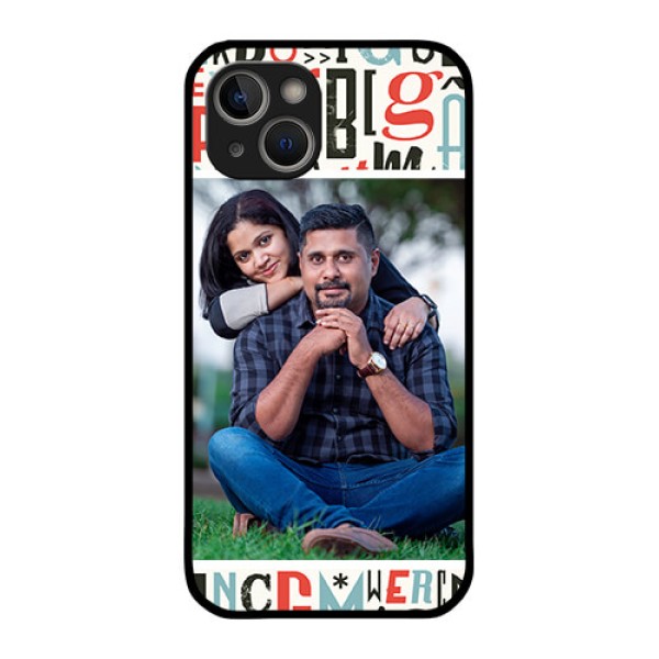 iPhone 14 Plus Personalized Glass Phone Case - Alphabet Design