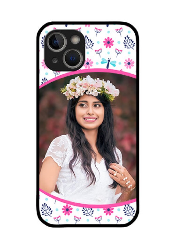 iPhone 14 Plus Photo Printing on Glass Case - Colorful Flower Design