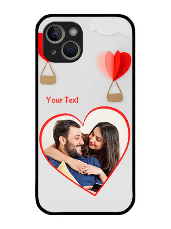 Custom iPhone 14 Plus Custom Glass Mobile Case - Parachute Love Design