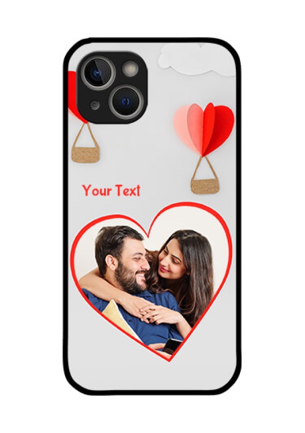 iPhone 14 Plus Custom Glass Mobile Case - Parachute Love Design