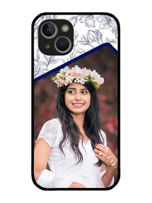 Custom iPhone 14 Plus Personalized Glass Phone Case - Premium Floral Design
