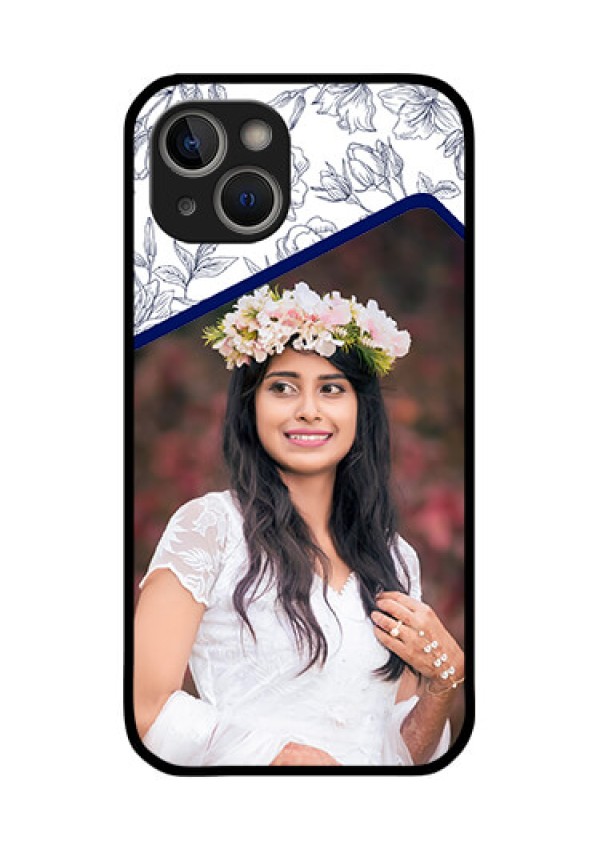 iPhone 14 Plus Personalized Glass Phone Case - Premium Floral Design