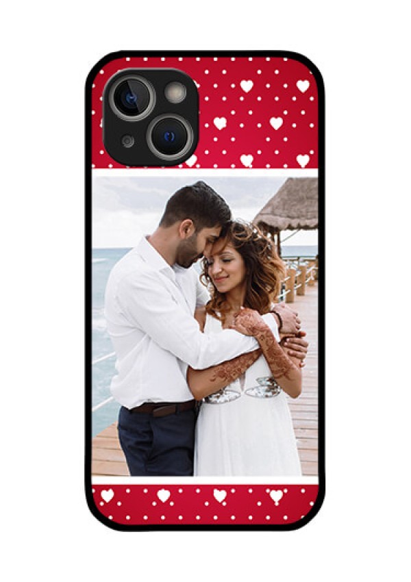 iPhone 14 Plus Photo Printing on Glass Case - Hearts Mobile Case Design