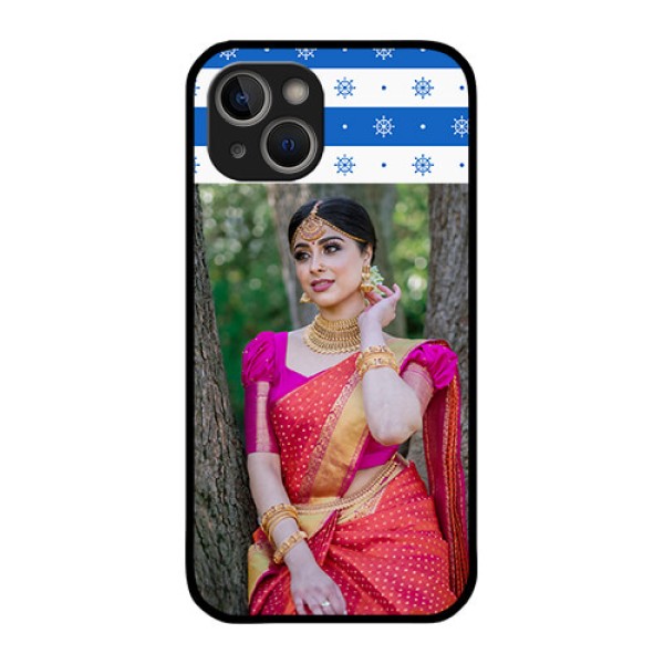 iPhone 14 Plus Photo Printing on Glass Case - Snow Pattern Design