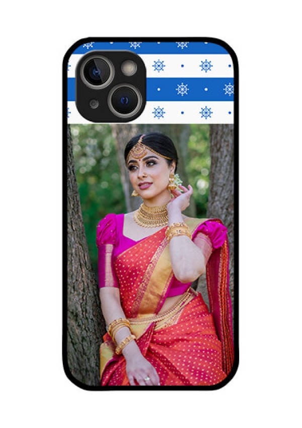 iPhone 14 Plus Photo Printing on Glass Case - Snow Pattern Design