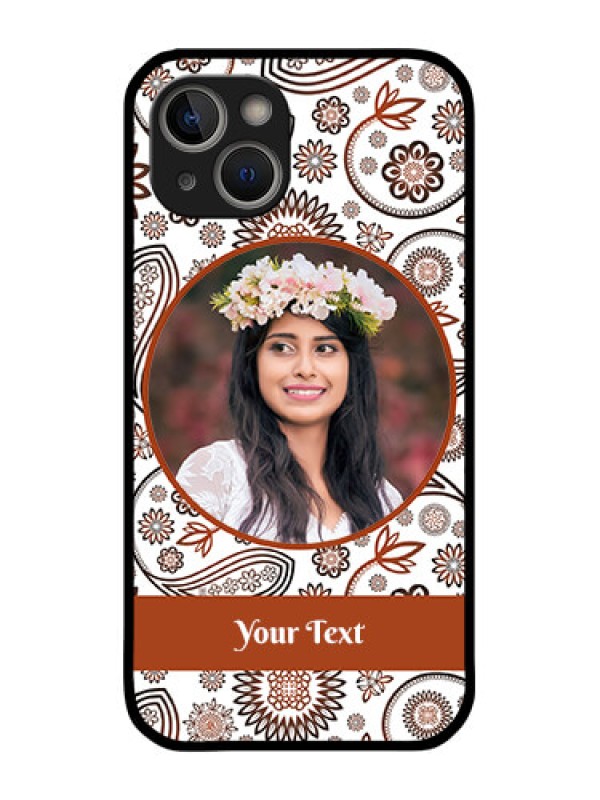 Custom iPhone 14 Plus Custom Glass Mobile Case - Abstract Flower Design