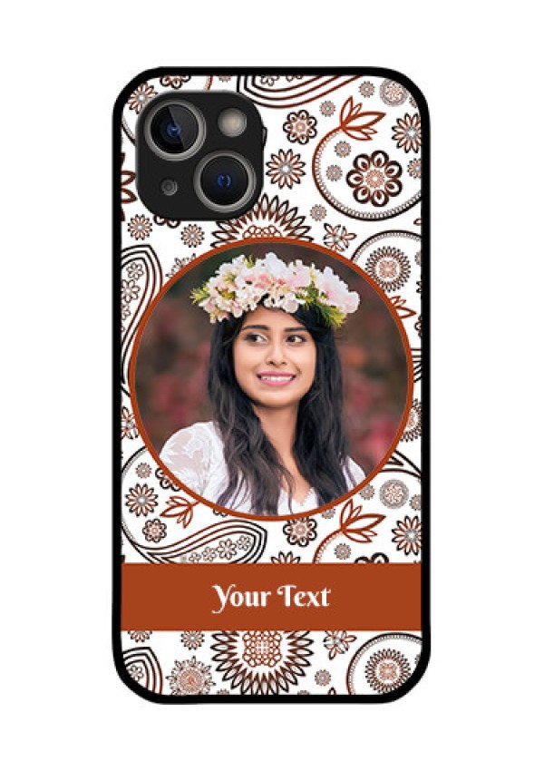 iPhone 14 Plus Custom Glass Mobile Case - Abstract Flower Design