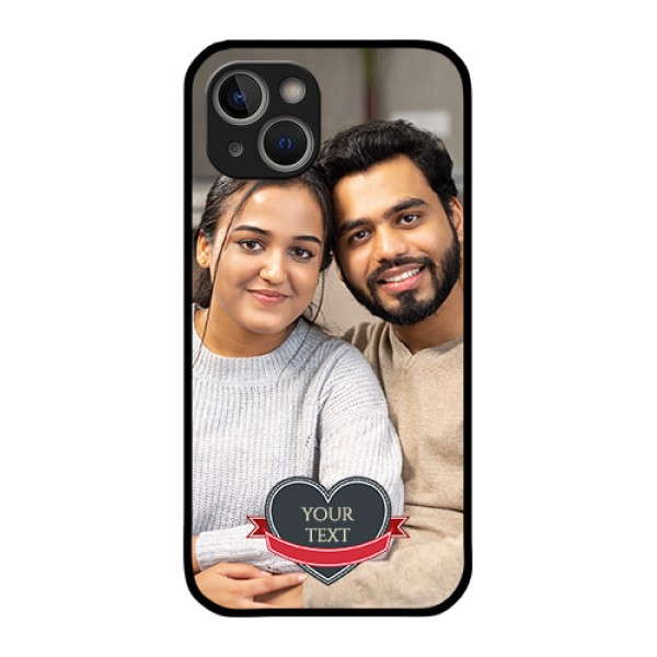 iPhone 14 Plus Custom Glass Phone Case - Just Married Couple Design