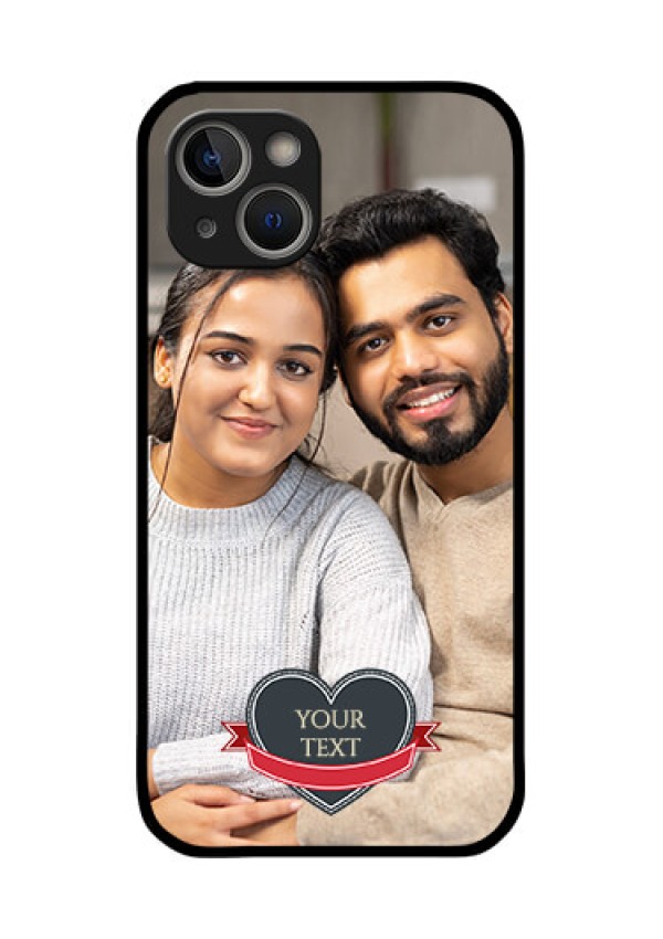 iPhone 14 Plus Custom Glass Phone Case - Just Married Couple Design