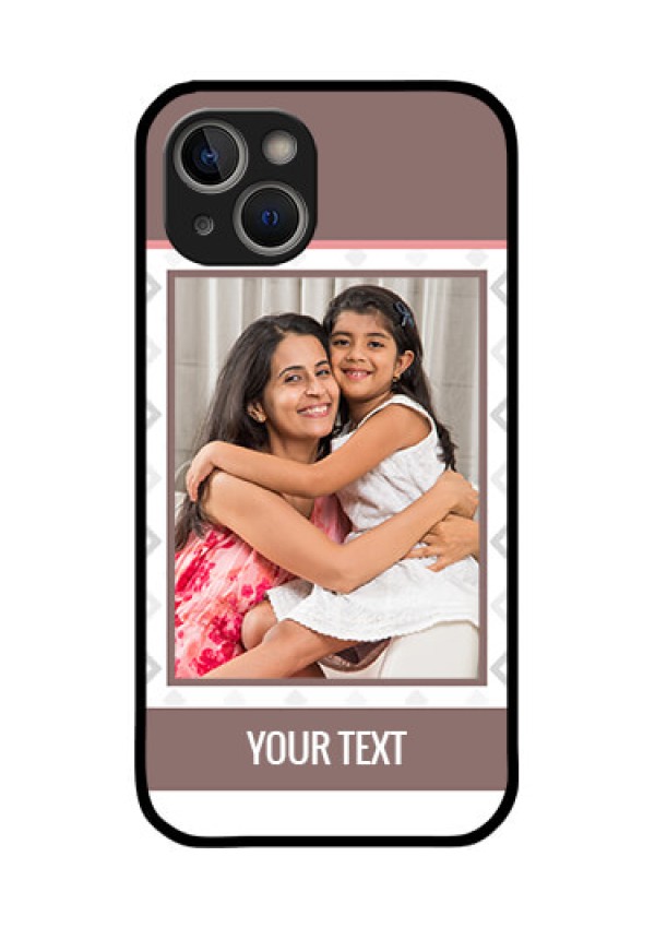 iPhone 14 Plus Photo Printing on Glass Case - Simple Diamond Design