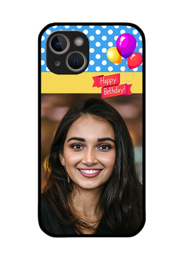 iPhone 14 Plus Custom Glass Mobile Case - Happy Birthday Design